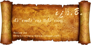 Örmény Bános névjegykártya